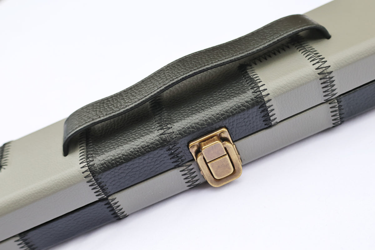 Grey & Black Patch | 3/4 Cue Case - Perry Cues