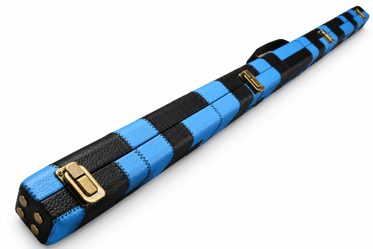 Slimline Patchwork Blue & Black | 1 Piece Cue Case