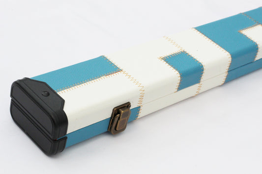 Light Blue & White Patch | 3/4 Cue Case - Perry Cues