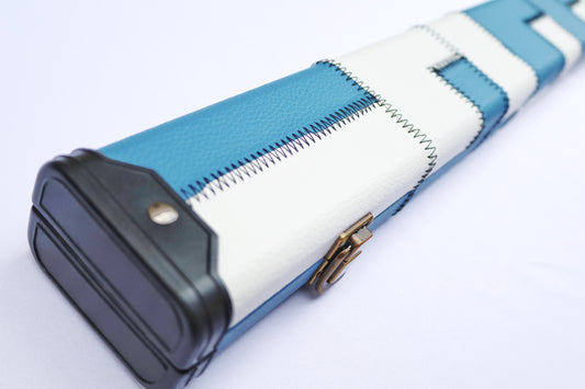 Patchwork Blue & White | 1 Piece Cue Case - Perry Cues