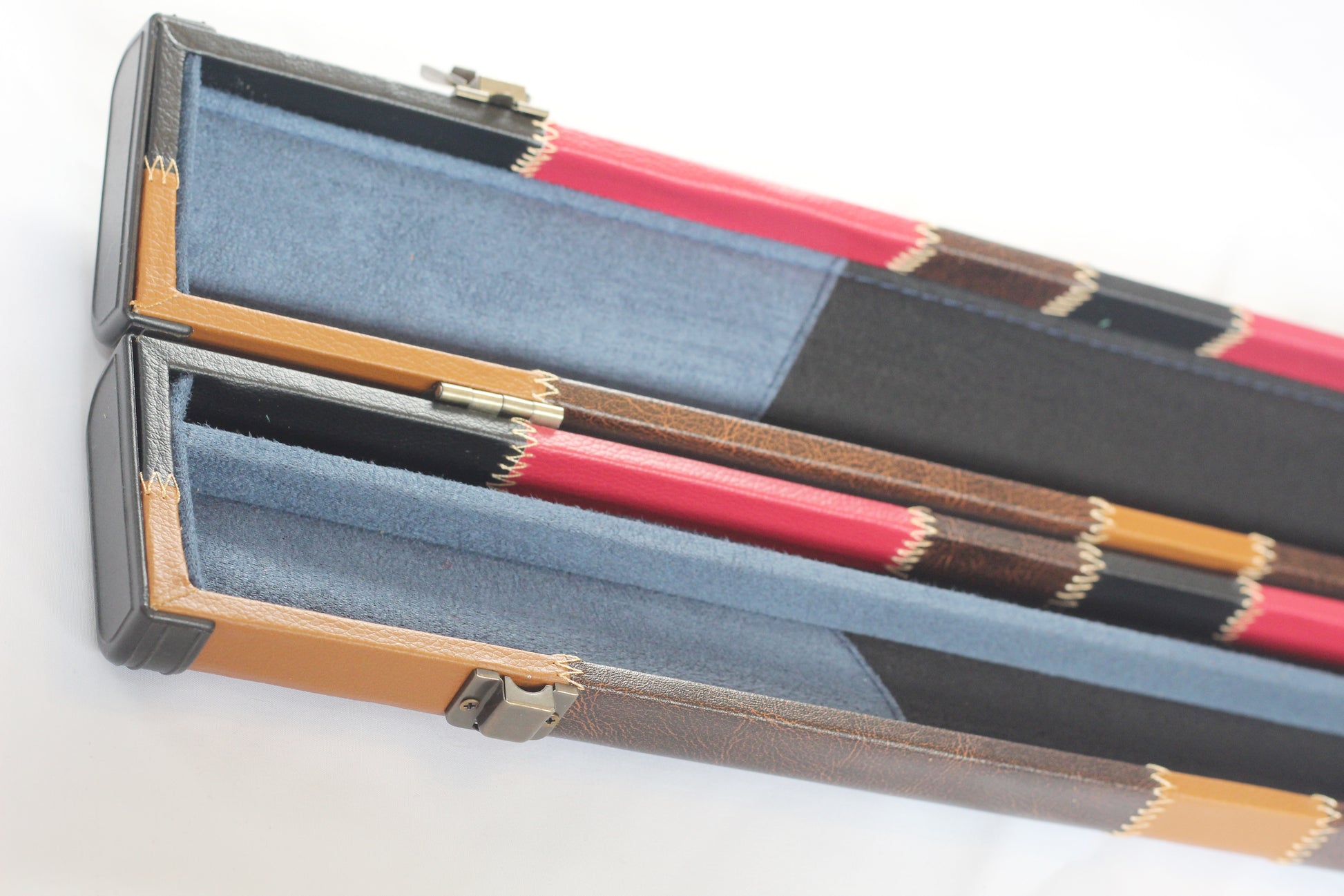 Red & Brown Patch | 3/4 Cue Case - Perry Cues